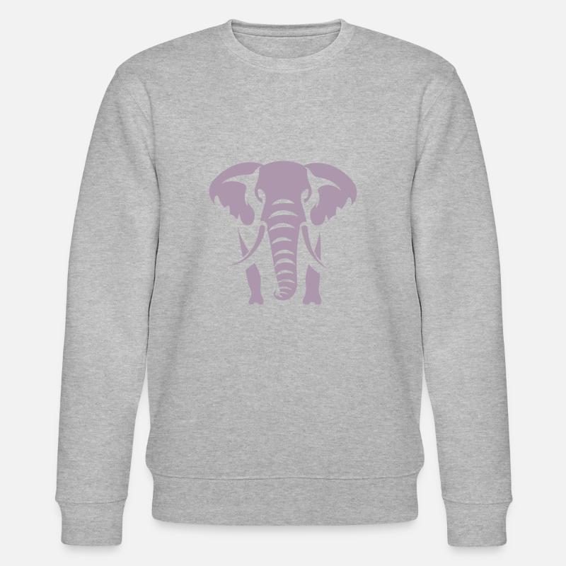 Logo blanc Elephant Silhouette - Sweat bio CHANGER Stanley/Stella Unisexe - gris chiné