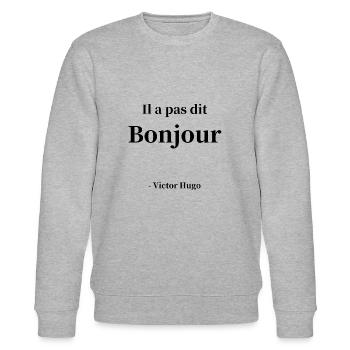 Vald Bonjour - Sweat bio CHANGER Stanley/Stella Unisexe - gris chiné - Devant - Nik (191cm) & Marisol (170cm)