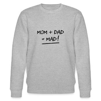 MOM + DAD = MAD ! (famille, papa, maman) (flex) - Sweat bio CHANGER Stanley/Stella Unisexe - gris chiné - Devant - Nik (191cm) & Marisol (170cm)