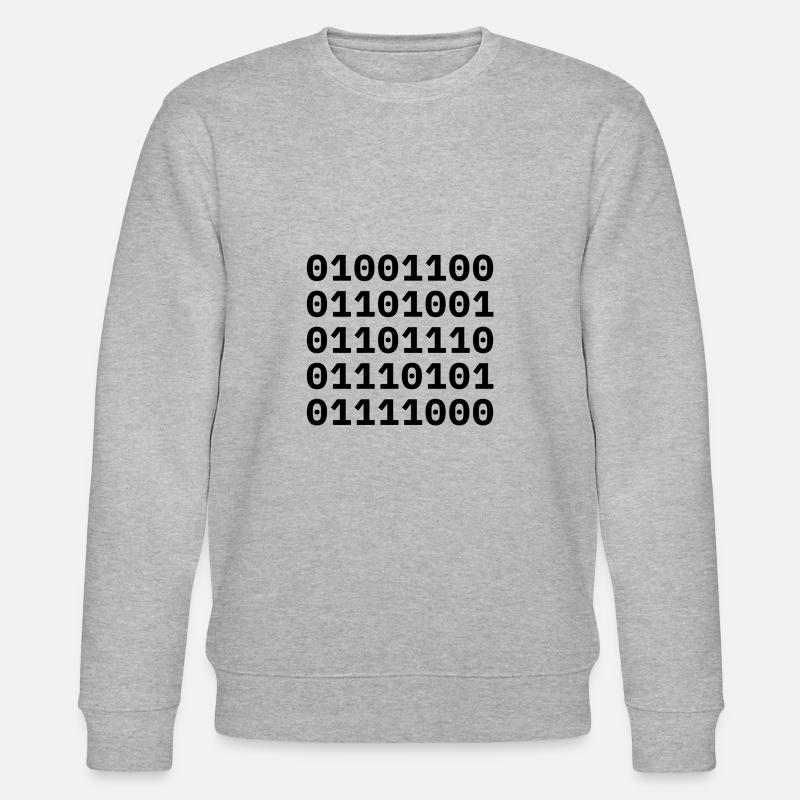 "LINUX" en code binaire. - Sweat bio CHANGER Stanley/Stella Unisexe - gris chiné