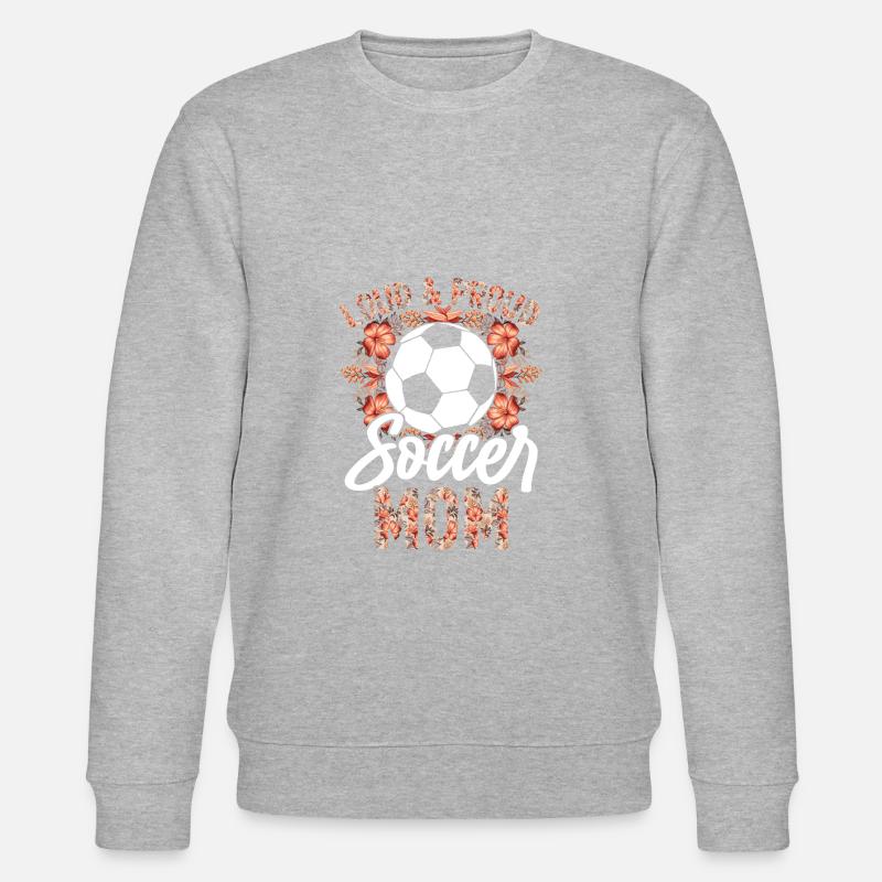 Laute stolze Fußballmutter floral - Stanley/Stella Unisex Bio-Sweatshirt CHANGER  - Grau meliert
