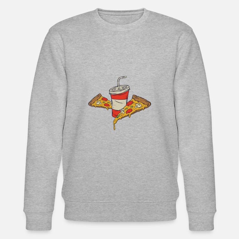 Pizza avec boisson - Sweat bio CHANGER Stanley/Stella Unisexe - gris chiné