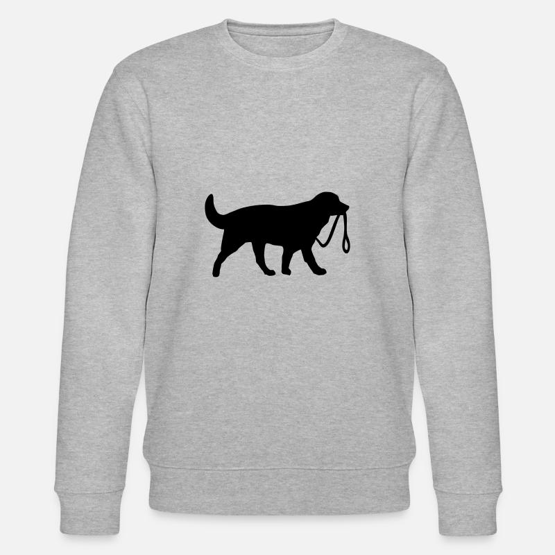 Dog with leash - Stanley/Stella CHANGER Unisex Organic Sweatshirt - heather grey