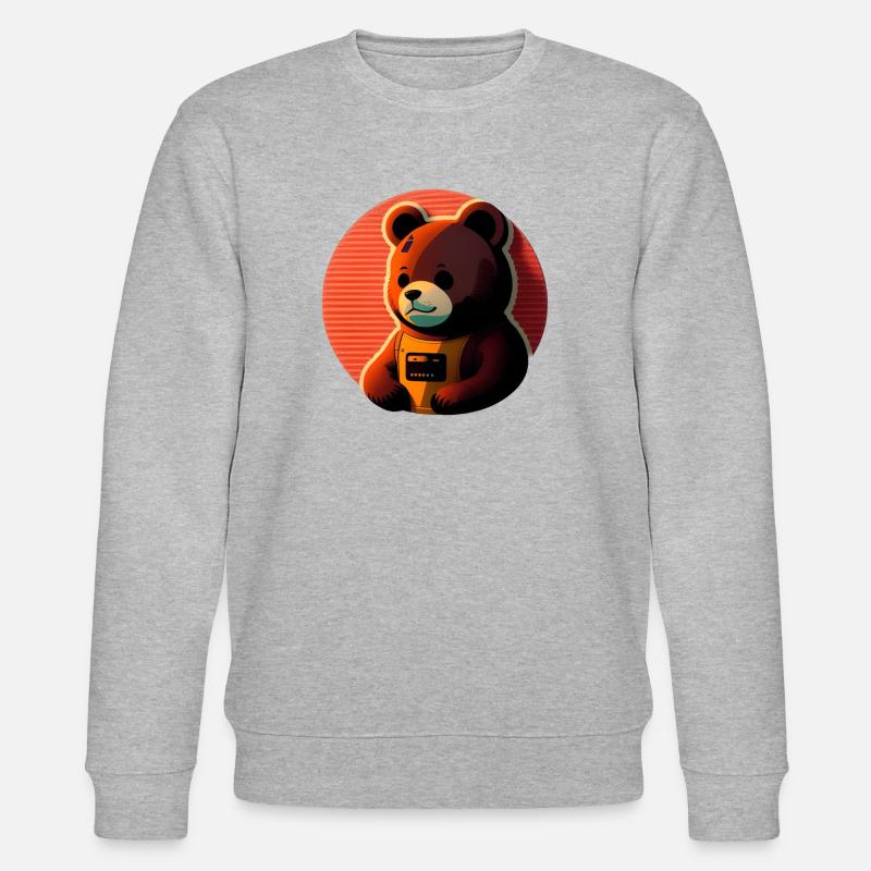 Bären Cartoon - Stanley/Stella Unisex Bio-Sweatshirt CHANGER  - Grau meliert