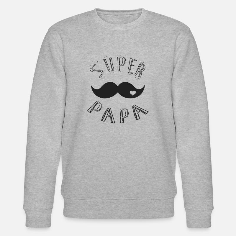 Super papa - Stanley/Stella Unisex Bio-Sweatshirt CHANGER  - Grau meliert