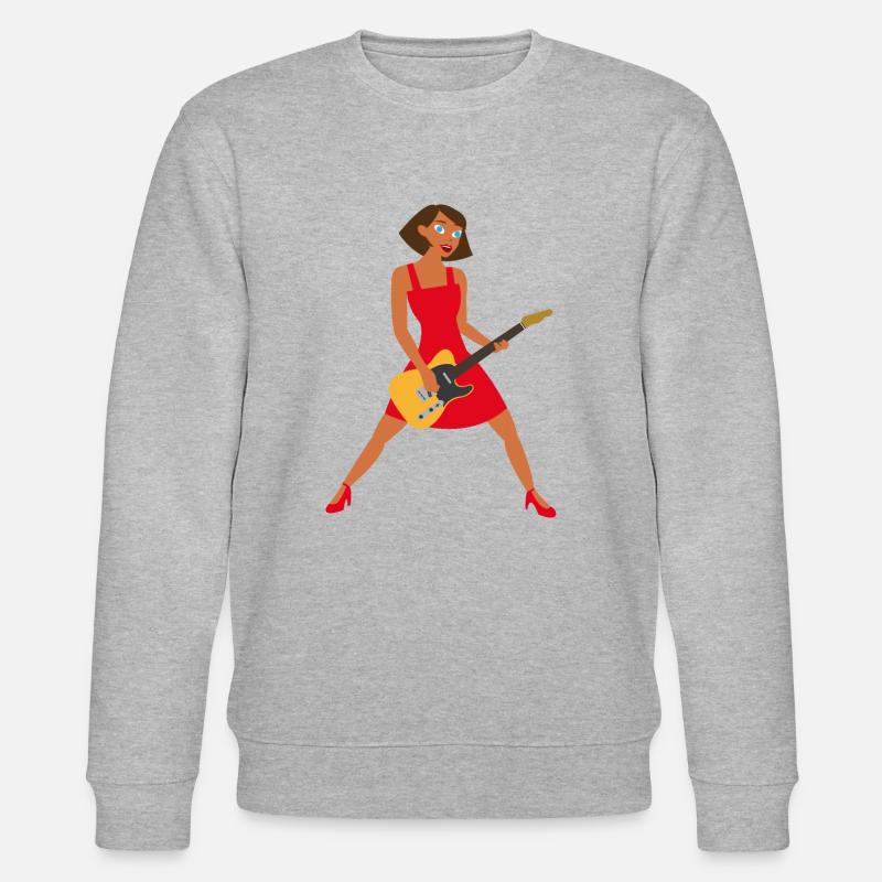 Guitariste en robe rouge - Sweat bio CHANGER Stanley/Stella Unisexe - gris chiné
