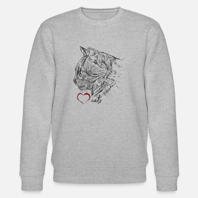 Katzengesicht - Stanley/Stella Unisex Bio-Sweatshirt CHANGER  - Grau meliert