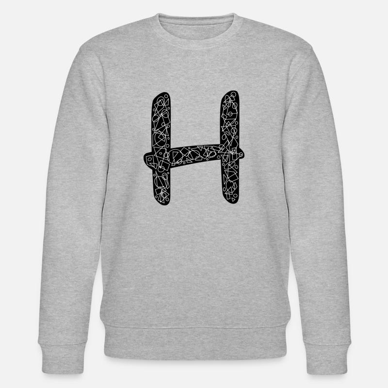 H Alphabet im Zentangle Style - Stanley/Stella Unisex Bio-Sweatshirt CHANGER  - Grau meliert