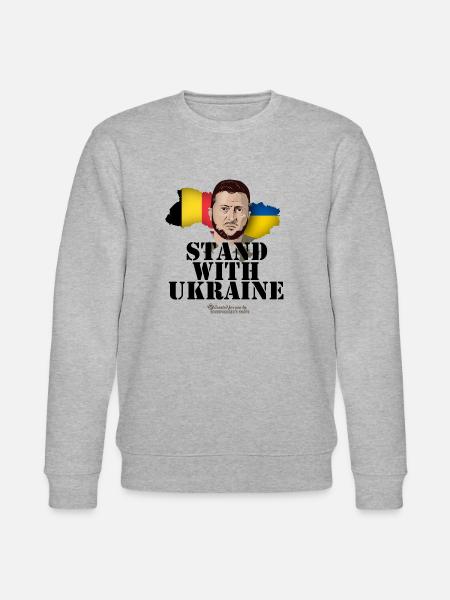 Ukraine Belgium Stand with Ukraine - Stanley/Stella CHANGER Unisex Organic Sweatshirt - heather grey