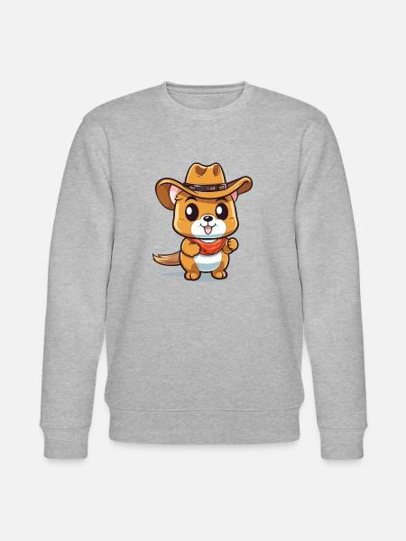 Sød cowboy egern til dyreelskere - Stanley/Stella økologisk unisex-sweatshirt CHANGER  - grå meleret