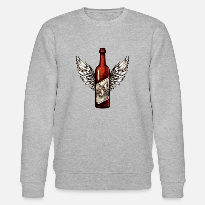 Bouteille de vin ailée n°2 - Sweat bio CHANGER Stanley/Stella Unisexe - gris chiné