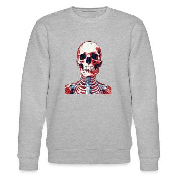Skelett - Stanley/Stella Unisex Bio-Sweatshirt CHANGER  - Grau meliert - Vorne - Nik (191cm) & Marisol (170cm)