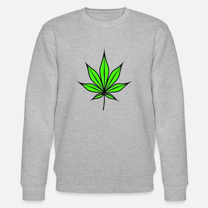 Hanfblatt Weed Hanf Symbol - Stanley/Stella Unisex Bio-Sweatshirt CHANGER  - Grau meliert
