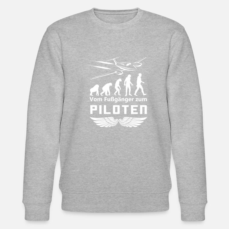 Pilot Pilots Evolution Gift - Stanley/Stella CHANGER Unisex Organic Sweatshirt - heather grey