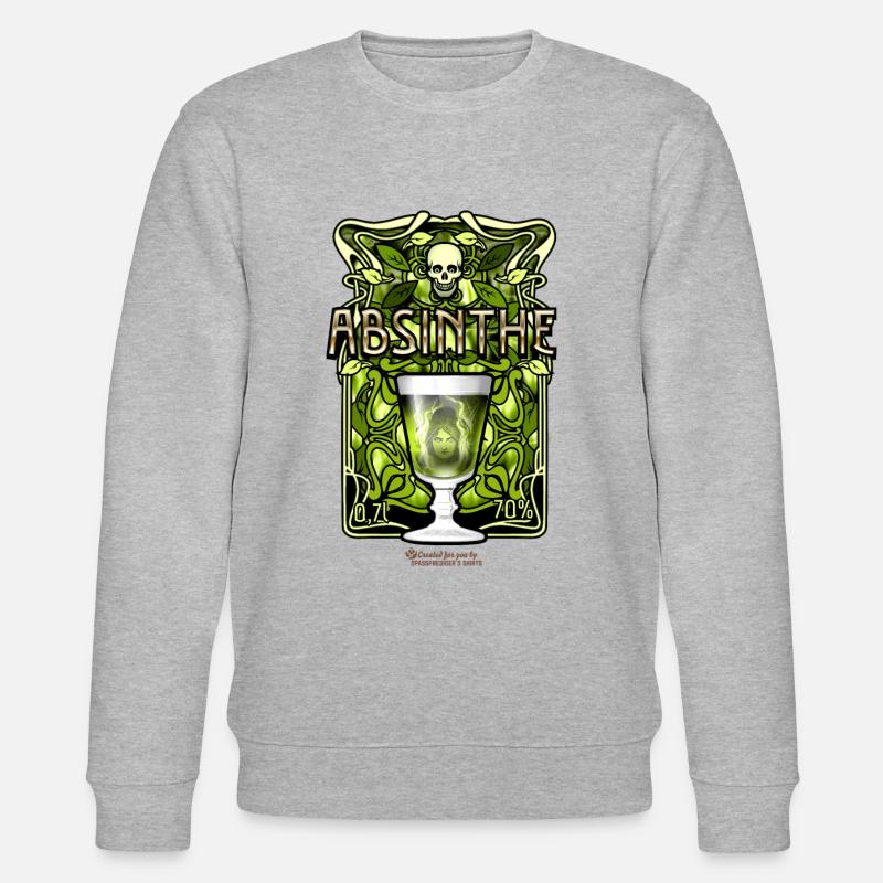 Absinthe Jugendstil Look Design - Stanley/Stella Unisex Bio-Sweatshirt CHANGER  - Grau meliert