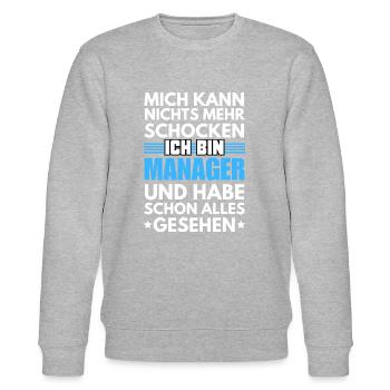 Nicht schockbarer Manager - Stanley/Stella Unisex Bio-Sweatshirt CHANGER  - Grau meliert - Vorne - Nik (191cm) & Marisol (170cm)