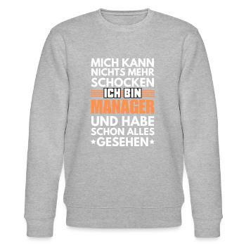 Nicht schockbarer Manager - Stanley/Stella Unisex Bio-Sweatshirt CHANGER  - Grau meliert - Vorne - Nik (191cm) & Marisol (170cm)