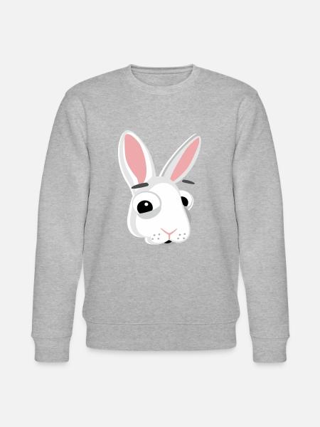Bunny Head Bunny Funny - Stanley/Stella CHANGER Unisex Organic Sweatshirt - heather grey