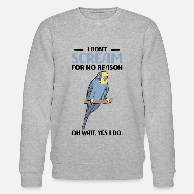 Budgerigar - Stanley/Stella CHANGER Unisex Organic Sweatshirt - heather grey