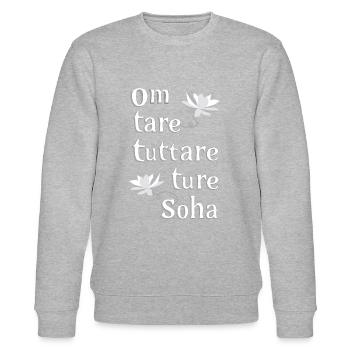 Om Tare Tuttare Ture Soha_schwarz-white - Stanley/Stella CHANGER Unisex Organic Sweatshirt - heather grey - Front - Nik (191cm) & Marisol (170cm)