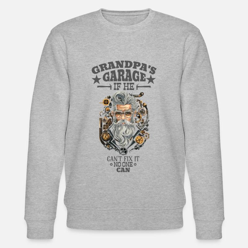 Grandpas Garage If he cant fix it - Stanley/Stella Unisex Bio-Sweatshirt CHANGER - Grau meliert