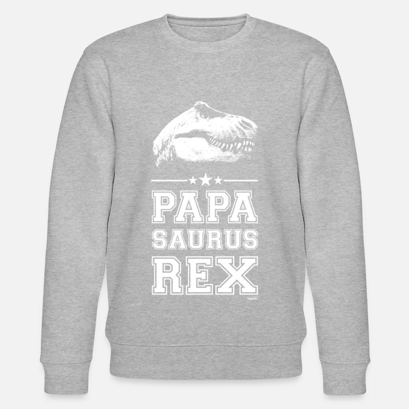 Papa Saurus Rex - Stanley/Stella Unisex Bio-Sweatshirt CHANGER  - Grau meliert