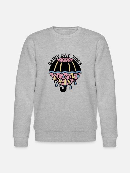 Paraply med Storm Cloud Rainy Day Vibes - Stanley/Stella CHANGER økologisk unisex-sweatshirt - gråmelert