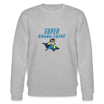 Super grand frere - Sweat bio CHANGER Stanley/Stella Unisexe - gris chiné - Devant - Nik (191cm) & Marisol (170cm)