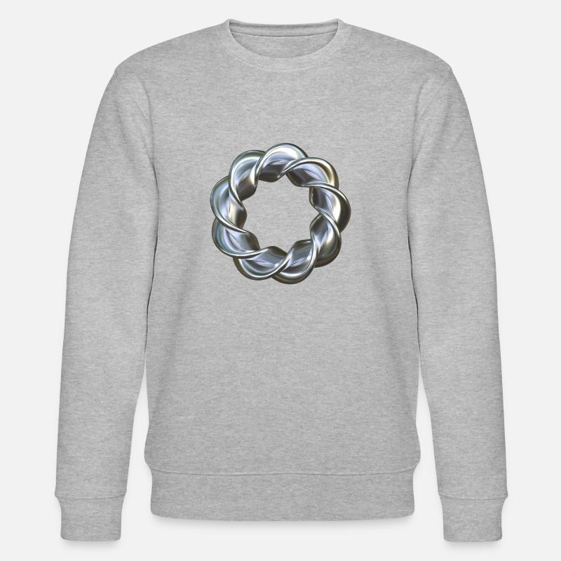 Gedrehter 3D Ring Silber - Stanley/Stella Unisex Bio-Sweatshirt CHANGER - Grau meliert