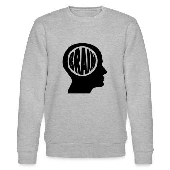 Brain in einem Kopf - Stanley/Stella Unisex Bio-Sweatshirt CHANGER  - Grau meliert - Vorne - Nik (191cm) & Marisol (170cm)