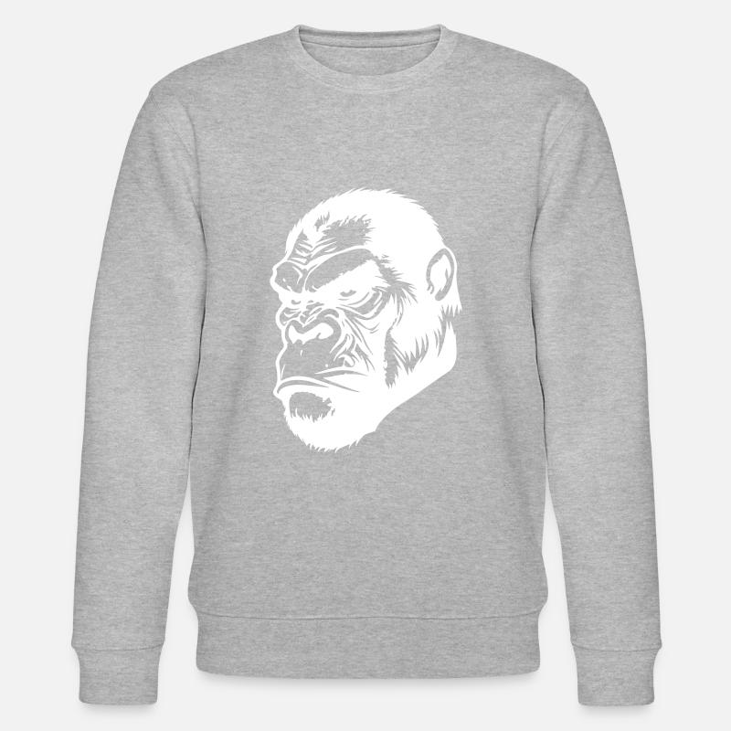 Gorilla Kopf - Stanley/Stella Unisex Bio-Sweatshirt CHANGER  - Grau meliert