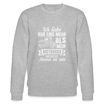 Motorradfahrer Biker Mama Motorrad Muttertag - Stanley/Stella Unisex Bio-Sweatshirt CHANGER  - Grau meliert - Vorne - Nik (191cm) & Marisol (170cm)