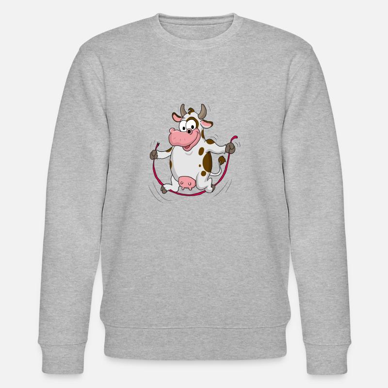Springseilende Kuh - Stanley/Stella Unisex Bio-Sweatshirt CHANGER  - Grau meliert