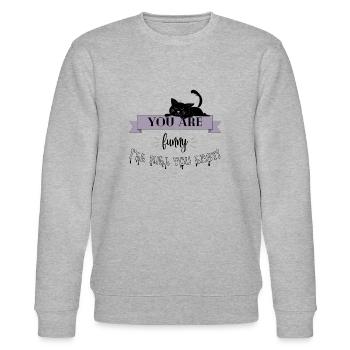 Design und Geschenk für Katzen- und Tierliebhaber - Stanley/Stella Unisex Bio-Sweatshirt CHANGER  - Grau meliert - Vorne - Nik (191cm) & Marisol (170cm)
