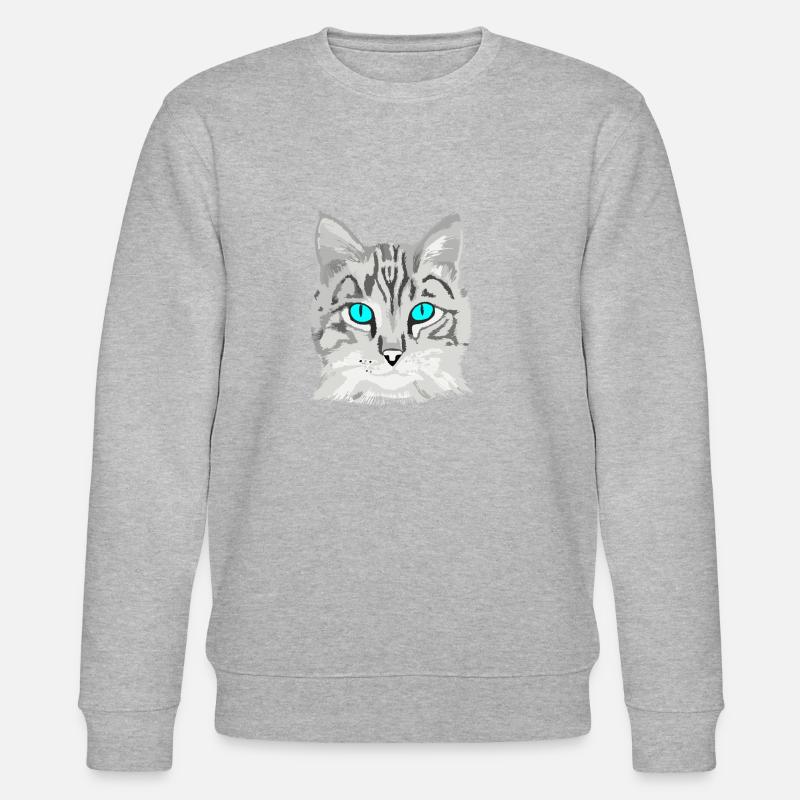 Cat drawn - Stanley/Stella CHANGER Unisex Organic Sweatshirt - heather grey