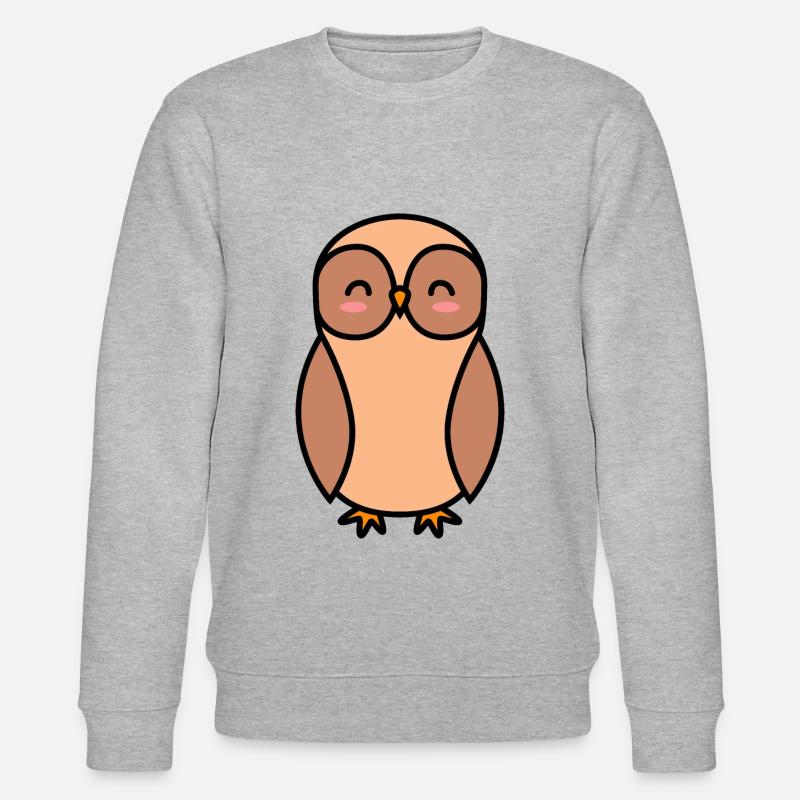 Eule Comic - Stanley/Stella Unisex Bio-Sweatshirt CHANGER  - Grau meliert