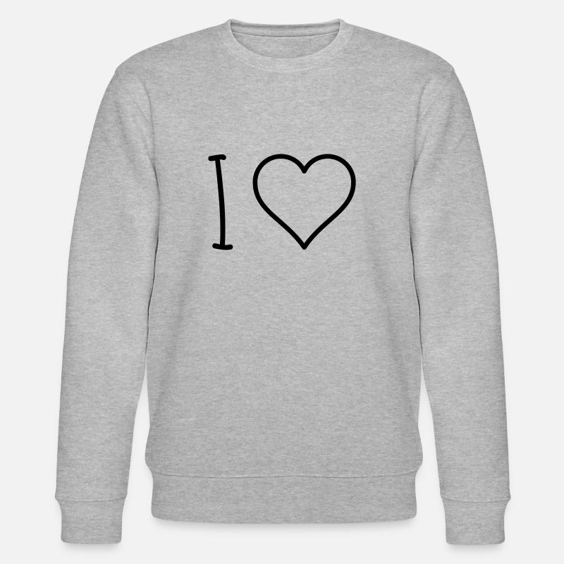 I Love - Stanley/Stella Unisex Bio-Sweatshirt CHANGER  - Grau meliert
