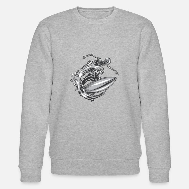 Skelett Surfer - Stanley/Stella Unisex Bio-Sweatshirt CHANGER  - Grau meliert