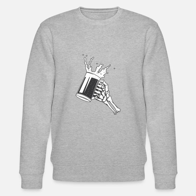 Bierglas Skelett Hand - Stanley/Stella Unisex Bio-Sweatshirt CHANGER  - Grau meliert
