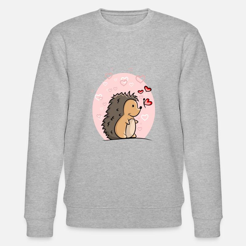 Des hérissons avec des cœurs - Sweat bio CHANGER Stanley/Stella Unisexe - gris chiné