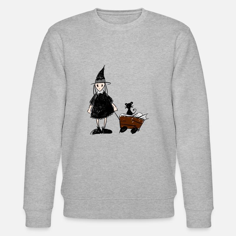 Bücher und Hexe - Stanley/Stella Unisex Bio-Sweatshirt CHANGER  - Grau meliert