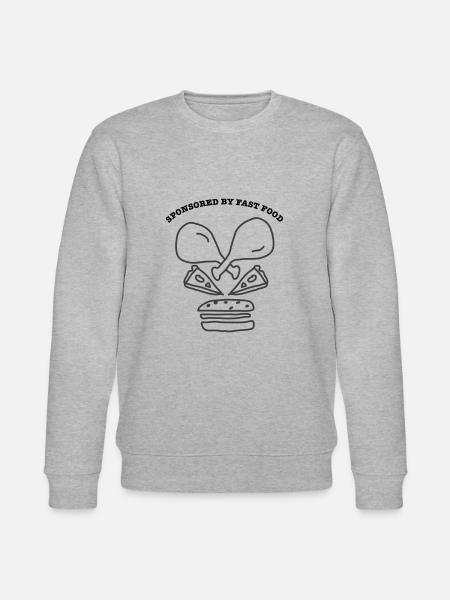 Skull SponsoredByFastFood - Stanley/Stella CHANGER Unisex Organic Sweatshirt - heather grey