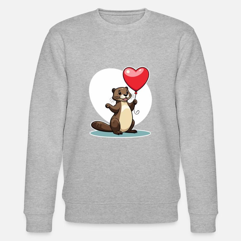 Coeur de loutre - Saint-Valentin - Sweat bio CHANGER Stanley/Stella Unisexe - gris chiné