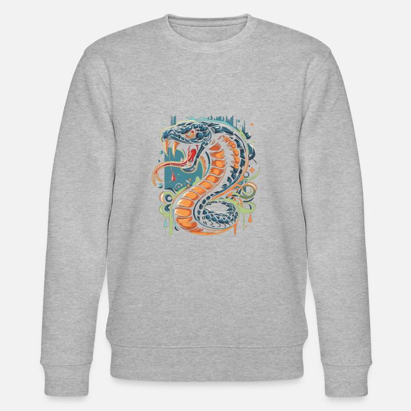 Cobra graffiti - Sweat bio CHANGER Stanley/Stella Unisexe - gris chiné