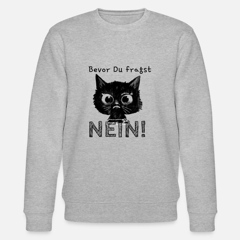 Cat,comic,kitten,before you ask - Stanley/Stella CHANGER Unisex Organic Sweatshirt - heather grey