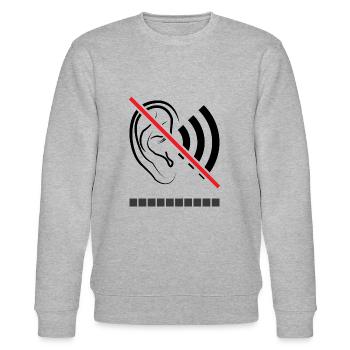 Deaf Awareness Gift - Stanley/Stella CHANGER Unisex Organic Sweatshirt - heather grey - Front - Nik (191cm) & Marisol (170cm)
