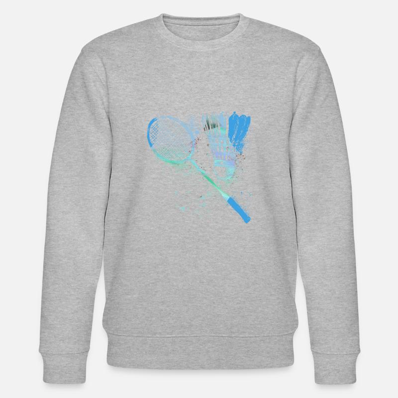 badminton, badminton, aquarelle, graffiti, - Sweat bio CHANGER Stanley/Stella Unisexe - gris chiné