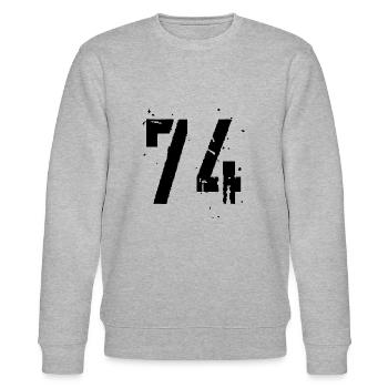 Nummer 74 - Stanley/Stella Unisex Bio-Sweatshirt CHANGER  - Grau meliert - Vorne - Nik (191cm) & Marisol (170cm)