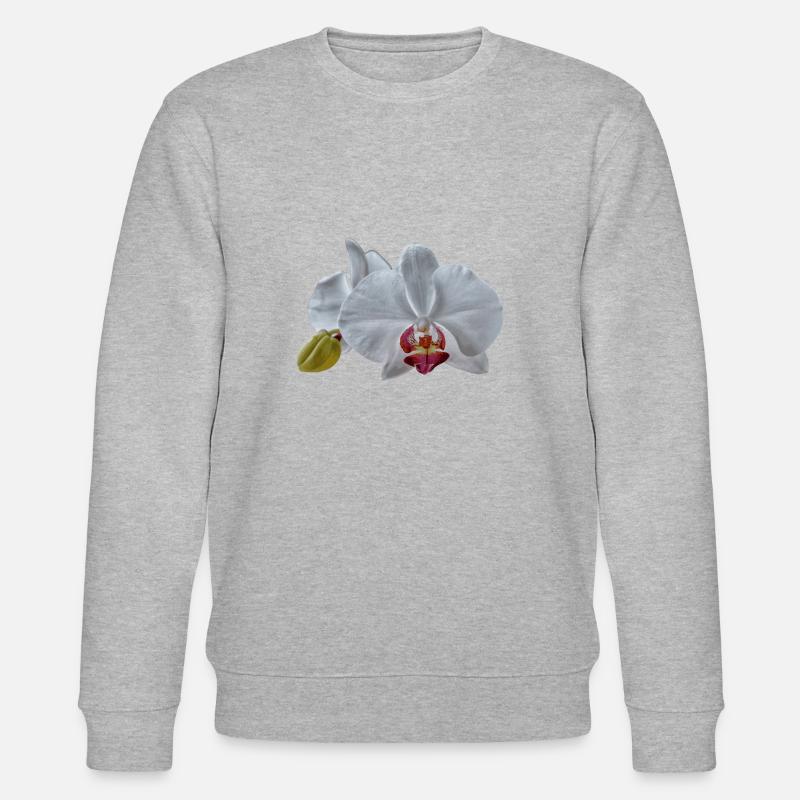 Fleurs d’orchidées blanches - Sweat bio CHANGER Stanley/Stella Unisexe - gris chiné