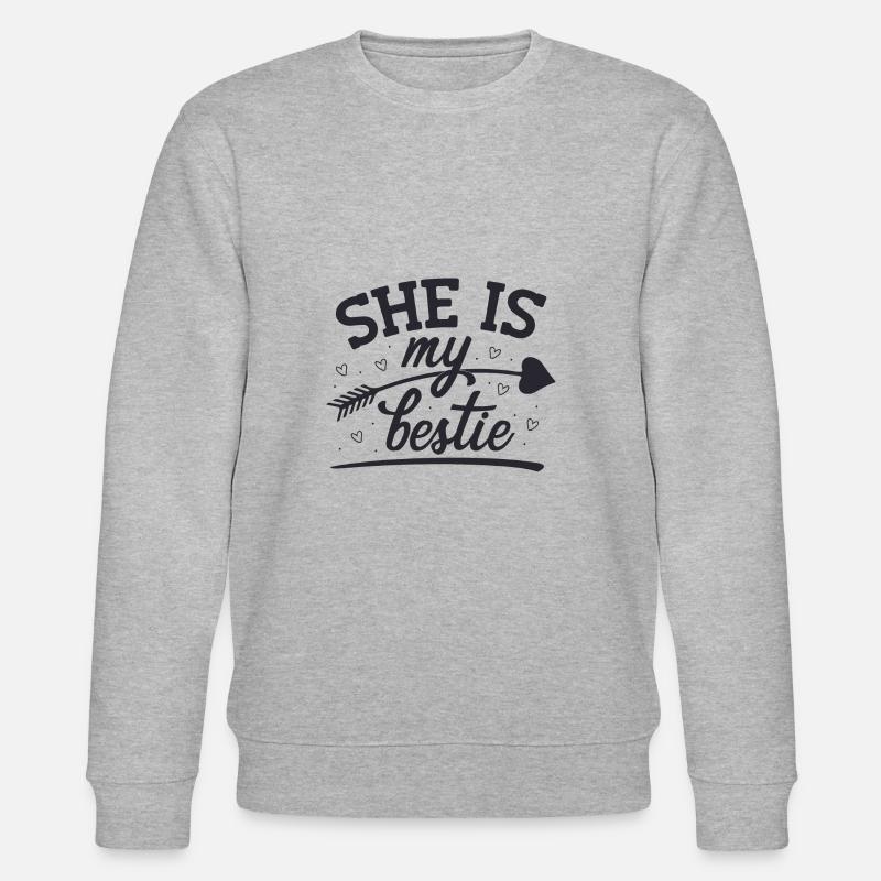 Sie ist mein Bestie - Stanley/Stella Unisex Bio-Sweatshirt CHANGER  - Grau meliert